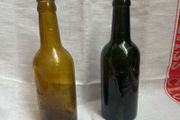Antique Cork Advertising Bottles x2