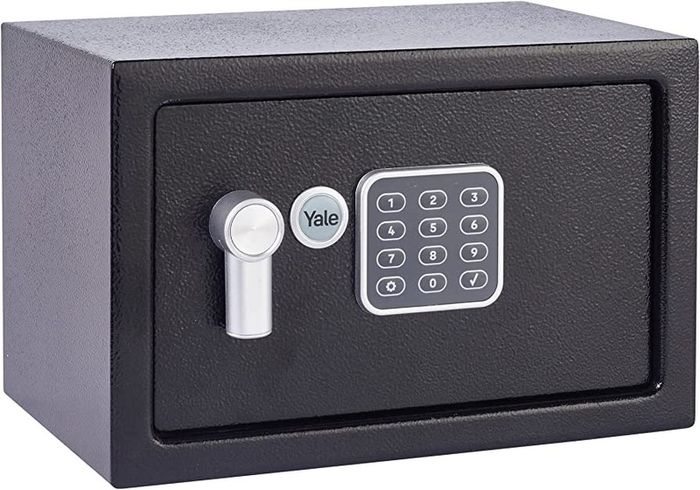 Small Value Safe, Digital Keypad, LED Light Indicators, Steel Locking Bolts, Emergency Override Key, Wall And Floor Fixings, Black Finish, 8 Litre Capacity 20 x 31 x 20 cm (FREE POSTAGE)