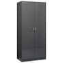 Wardrobe High Gloss Grey 90x52x200 cm Chipboard Image 4