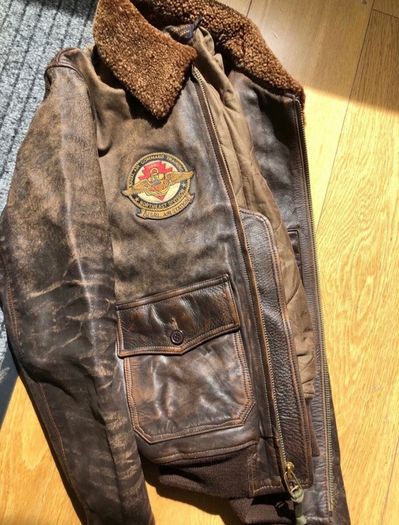 Polo Ralph Lauren G-1 Leather Jacket Bomber Flight Shearling Brown