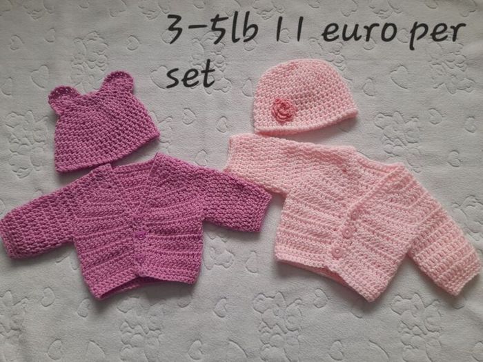 Handmade premature baby cardigans