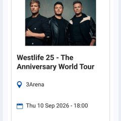 Westlife Tickets  X 2
