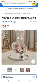 Willow baby swing chair. Only 3 months old. Like new. Spotlessly clean.