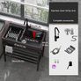 Stainless Steel Washing Sink Hand Wash Sink Commercial Kitchen with Tap for Shop Kitchen Garage Garden 80cm Black Image 5
