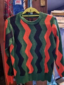 Men's stripey zig zag jumper size XS