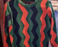 Men's stripey zig zag jumper size XS