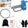 Drain Snake 33Ft with Gloves,Flexible Plumbing Snake Drain Auger Clog Remover Tool for Hair,Heavy Duty Drain Unclogger for Kitchen Sink, Plumbers Snakes for unclogging Bathroom Shower, Bathtub Toilet Image 5
