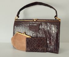 real crocodile leather vintage bag