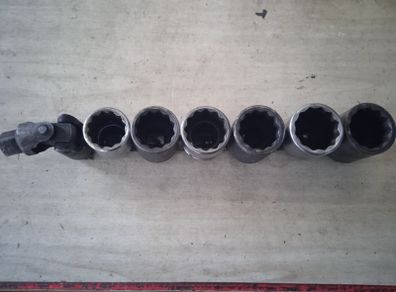 3/4 " mixed sockets on rack
