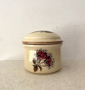 Vintage Kerry Ironstone Hydrangea Sugar Bowl 1970s