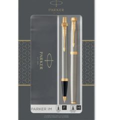 Ballpoint pen + fountain pen | stainless steel gold (blue ink) | Parker Jotter Original
