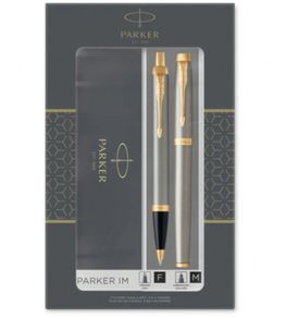 Ballpoint pen + fountain pen | stainless steel gold (blue ink) | Parker Jotter Original