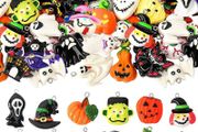 36 Pieces Mini Halloween resin charm pendant, Tiny Halloween tree decorations Mini Resin Halloween Ornaments with Golden Rope for DIY Festive Decoration Handcrafts