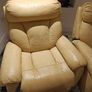 Cream leather recliner Image 3