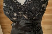 black dress tailor handmade satin occasion size 10 brand new