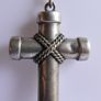 Vintage 925 Sterling Silver large Cross Pendant and Chain length 20" - 22g Image 4