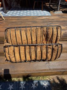 2 x 92cm length heavy duty wall hung iron planting troughs