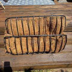 2 x 92cm length heavy duty wall hung iron planting troughs