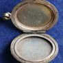 Antique Solid Silver 925 Locket Oval Stepped Pendant Necklace Picture Photo Vintage Jewelry 7,6g Image 10