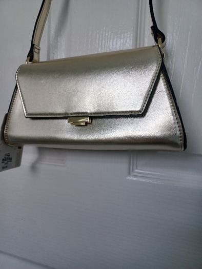 New Gold Metallic Shoulder Bag