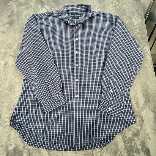 Ralph Lauren Mens Button Down Blake Shirt Blue Check - Size L