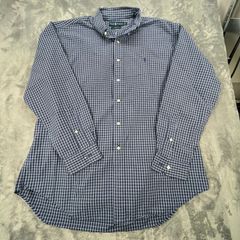 Ralph Lauren Mens Button Down Blake Shirt Blue Check - Size L