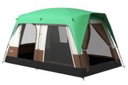 Six-Man Camping Tent, with Small Rainfly and Accessories - Green