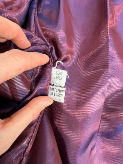 Vintage Italian Vera Pelle Leather Jacket Womens Small - Burgundy -Shoulder Pads