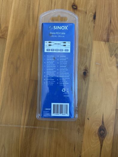 Sinox 5.0m Stereo 2 RCA to 2 RCA Gold Plated