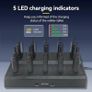 RT622 Walkie Talkie, 113g Compact 2 Way Radio, 10-in-1 Charging Base, Portable Radio Back Clip, 5 LED Indicators, PMR446 Walkie Talkies for Adults for Hospitality, Restaurant (Black, 10 Pack Image 5