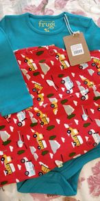 frugi organic cotton dungarees and long sleeve vest 12-18m