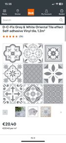 Gray & white oriental vinyl tiles