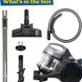 Compact XS Bagless Cylinder Vacuum Cleaner Lightweight 700W, 1.5L, Grey & Silver, Triple Filtration, for Hard floor, Carpet & Car, 3-in-1 Tool, 2 Year Guarantee Image 2