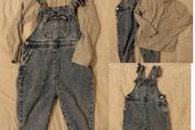 Blue Denim Dungaree,s And Top