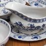 44 pcs Vintage J & G Meakin Ironstone Blue Nordic Onion Pattern Hand Engraving Made In England Image 9