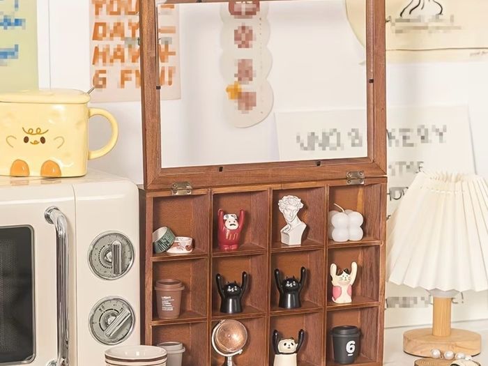 12 grid wooden storage box