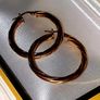 Pristine 9ct Gold 1.5" Twisted Rope Hoop Earrings Image 3