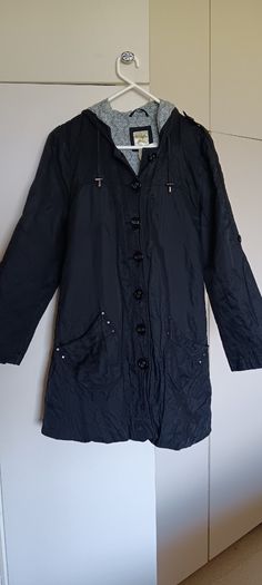 Black Parka Style Jacket with Hood