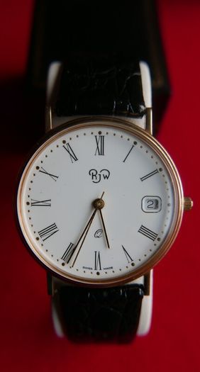 Rjw 9ct Gold 375 Cased Mens Swiss Made Wristwatch (works Perfectly)