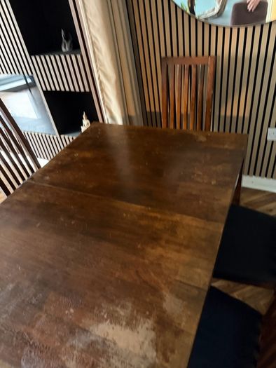 Extendable Dark Wood Dining Table and Chairs Upcycling / DIY Project