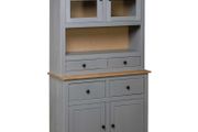 Highboard Grey 93x40.5x180 cm Solid Pine Panama Range