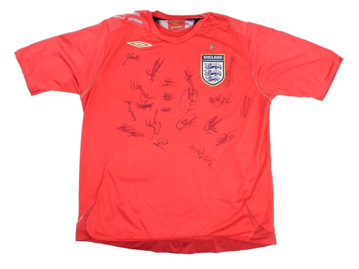 Soccer Jersey Signed by 20 Members of the 2008 English Squad