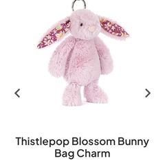 New JELLYCAT Thistlepop Blossom Bunny Bag/Backpack Charm