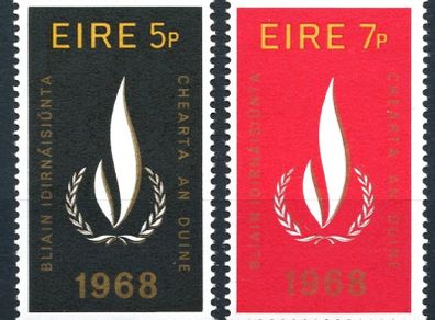 Ireland 1968 Scott 266-267 International Human Rights Year Complete Set - Mint Never Hinged