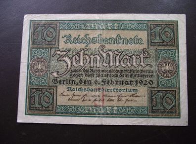 Germany. Reichsbanknote. 10 Mark (6.2.1920)