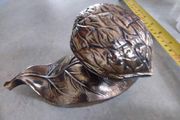 Rare find Vintage patinated modele dep t Brev Normalien italiana ashtray in shape of a walnut.