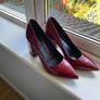 New Graciana ladies dark red leather court shoes Image 2