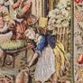 Vintage French "Fete Champetre" Village Festival Tapestry Image 4