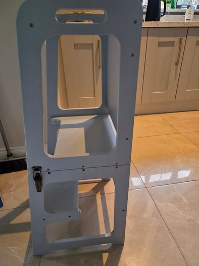 Convertible learning tower and table-stool set