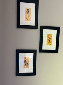 3 framed African style prints